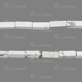 1112-240102-1303 - Natural Semi Precious Stone Bead Howlite Rectangle 13x4.5mm 0.8mm hole (approx.30pcs) 15in string 1112-240102-1303,Howlite,montreal, quebec, canada, beads, wholesale