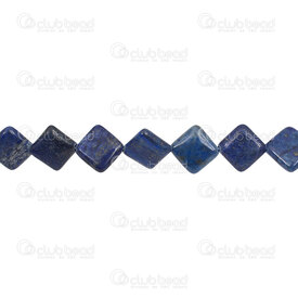 1112-240104-2101 - Semi precious stone bead diamond shape 20.5x20.5x6mm Lapiz lazuli 2mm hole 16''string 1112-240104-2101,montreal, quebec, canada, beads, wholesale