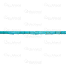 1112-240107-0601 - Reconstructed Semi Precious Stone Bead Tube 4.5x6mm Blue Turquoise 1.2mm hole (approx. 52pcs) 16.5'' String 1112-240107-0601,Pierre turquoise bleu,montreal, quebec, canada, beads, wholesale