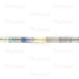 1112-240107-1203 - Bille de Pierre Fine Naturelle Tube Fluorite 12x6mm Trou 0.8mm Corde 8po (approx. 16pcs) 1112-240107-1203,pierre fluorite,montreal, quebec, canada, beads, wholesale