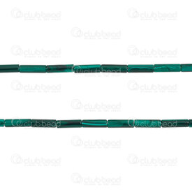 1112-240107-1401 - Bille de Pierre Fine Naturelle Malachite Tube 14x4mm Trou 0.5mm Corde de 15.5po (approx. 26pcs) 1112-240107-1401,malachite,montreal, quebec, canada, beads, wholesale
