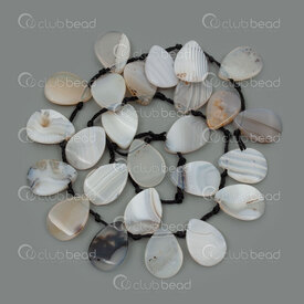 1112-240108-1807 - Bille de Pierre Fine Naturelle forme Goutte 18x13x3mm Agate Raye Blanc Trou 0.8mm Corde 15po (approx.24pcs) 1112-240108-1807,Gamme régulière,Autres formes,montreal, quebec, canada, beads, wholesale