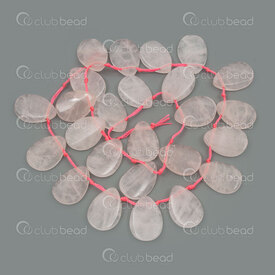 1112-240108-1809 - Bille de Pierre Fine Naturelle forme Goutte 18x13x3mm Quartz Rose Trou 0.8mm Corde 15po (approx.24pcs) 1112-240108-1809,Gamme régulière,Autres formes,montreal, quebec, canada, beads, wholesale