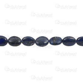 1112-240112-1803 - Pierre Fine Bille Oval 12.5x16x6mm Lapis Lazuli Trou 1.5mm Corde 16 pouces 1112-240112-1803,lapis la,montreal, quebec, canada, beads, wholesale