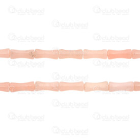 1112-240118-1201 - Natural Semi Precious Stone Bead Pink Opal Bamboo Tube 12x5mm 1mm hole (approx.30pcs) 15.5" string 1112-240118-1201,bambou,montreal, quebec, canada, beads, wholesale