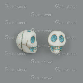 1112-240313-01 - Pierre Fine Bille Crane 10x8x10mm Magnesite Beige-Bleu Teint 40pcs 1112-240313-01,montreal, quebec, canada, beads, wholesale