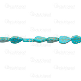 1112-240313-05 - Bille de Pierre Fine Feuille 13.5x9x3.5mm Turquoise Bleu Trou 1mm (app 30pcs) 1112-240313-05,Pierre turquoise bleu,montreal, quebec, canada, beads, wholesale