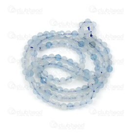 1112-240601-3.013B - Natural Semi Precious Stone Bead Premium Aquamarine Faceted Round 3x3mm B Grade 0.5mm Hole 15in String 1112-240601-3.013B,faceted,montreal, quebec, canada, beads, wholesale