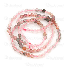1112-240601-3.015 - Bille de Pierre Fine Naturelle Premium Quartz Rose Rutile Facetté Rond 3mm Trou 0.5mm Corde 15,5po (env130pcs) 1112-240601-3.015,Quartz Rutile,montreal, quebec, canada, beads, wholesale