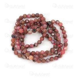1112-240601-3.517 - Bille de Pierre Fine Naturelle Premium Rhodonite Facetté Rond 3.5x3.5mm Trou 0.5mm Corde 15po 1112-240601-3.517,Rhodonite,montreal, quebec, canada, beads, wholesale