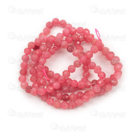 1112-240601-3.517A - Natural Semi-Precious Stone Bead Premium Rhodonite Faceted Round 3.5mm 0.5mm Hole 15.5in String (app130pcs) Brazil 1112-240601-3.517A,String,montreal, quebec, canada, beads, wholesale