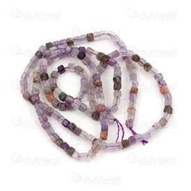 1112-240602-0201 - Natural Semi Precious Stone Bead Premium Purple Fluorite Facetted Cube 2.2x2.5mm 0.5mm Hole 15in String 1112-240602-0201,fs,montreal, quebec, canada, beads, wholesale