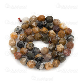 1112-240606-0803 - Semi precious stone Bead Geometrical 8mm Assorted Jasper Facetted 1mm hole (approx. 40pcs) 15'' String 1112-240606-0803,Beads,Stones,montreal, quebec, canada, beads, wholesale
