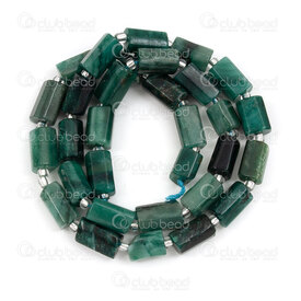 1112-240607-1101 - Natural Semi Precious Stone Bead Tube Faceted Emerald 8x6.5mm 1mm hole 15in String (app 30pcs) 1112-240607-1101,New Products,montreal, quebec, canada, beads, wholesale