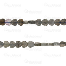 1112-2414-0603 - Natural Semi Precious Stone Bead Grey Labradorite Flat Heart 6x6x2mm 0.8mm Hole 15in String 1112-2414-0603,G*,montreal, quebec, canada, beads, wholesale