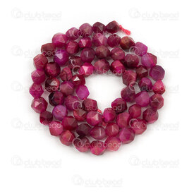 1112-260606-0607 - Bille de Pierre Fine Geometrique 6mm Œil de Tigre Fushia Facette Trou 0.8mm (approx. 45pcs) Corde de 15 pouces 1112-260606-0607,Gamme régulière,Autres formes,montreal, quebec, canada, beads, wholesale