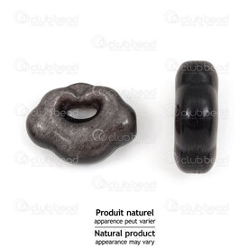 1112-2626-01 - Pierre Fine Naturelle Obsidienne Argent 17x23x9mm forme Nœud Ancien Sans Trou 2pcs 1112-2626-01,Billes,Pierres,Fines sans trou,montreal, quebec, canada, beads, wholesale