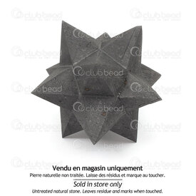 1112-2701 - Semi Precious Stone Shungite Energy Prism Merkavah Symbol 7x7x8cm 1pc 1112-2701,20,montreal, quebec, canada, beads, wholesale