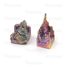 1112-2705-03 - Semi Precious Stone Bismuth Energy Prism Obelisk 5-6x2cm 2pcs 1112-2705-03,e,montreal, quebec, canada, beads, wholesale