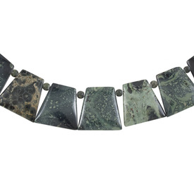 *1112-8059 - Semi-precious Stone Bead Trapeze Flat App. 18x24mm Jasper Top Hole 16'' String  Limited Quantity! *1112-8059,montreal, quebec, canada, beads, wholesale