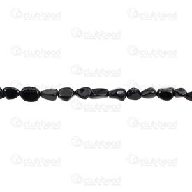 1112-9051-13 - Bille de Pierre Fine Pépitte Agate Noir Raye (approx. 7x7mm) Forme et Taille Assortie Corde de 14 pouces 1112-9051-13,montreal, quebec, canada, beads, wholesale