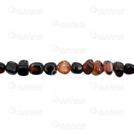 1112-9052-01 - Semi Precious Stone Bead Big Free form Natural Striped Agate Assorted size 14'' string 1112-9052-01,Striped,montreal, quebec, canada, beads, wholesale