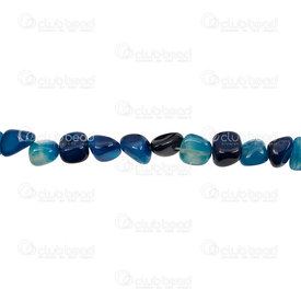 1112-9052-03 - Semi Precious Stone Bead Big Free form Blue Striped Agate Assorted size 14'' string 1112-9052-03,big,montreal, quebec, canada, beads, wholesale