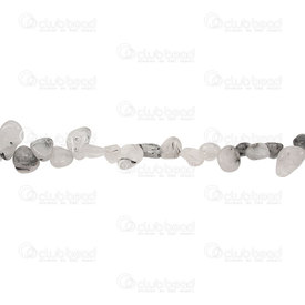 1112-9053-17 - Semi Precious Stone Bead Black Rutilated Quartz Free Form Assorted Size 9-15mm and size 14'' string 1112-9053-17,montreal, quebec, canada, beads, wholesale