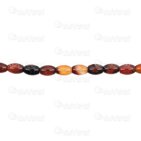 1112-9056-05 - Bille de Pierre Fine Oval Agate Orange Foncé Rayé 12x8mm Corde de 15 pouces 1112-9056-05,agate orange,montreal, quebec, canada, beads, wholesale