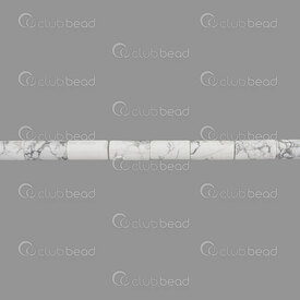 1112-9057-03 - Bille Pierre Fine Tube 8x16mm Howlite blanc Trou 1.5mm Corde 16 pouces 1112-9057-03,Howlite,montreal, quebec, canada, beads, wholesale