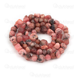1112-9070-05 - Natural Semi Precious Stone Bead Rhodonite Free Form (approx. 6x8mm) 15" string Argentina 1112-9070-05,rhodonite,montreal, quebec, canada, beads, wholesale