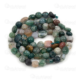 1112-9070-27 - Natural Semi Precious Stone Bead Indian Agate Free Form (approx. 8x6mm) 0.8mm Hole 15.5" String 1112-9070-27,india,montreal, quebec, canada, beads, wholesale