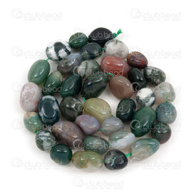 1112-9071-27 - Natural Semi Precious Stone Bead Indian Agate Free Form (approx. 8-10mm) 15" string 1112-9071-27,indian,montreal, quebec, canada, beads, wholesale