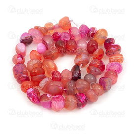 1112-9071-53 - Natural Semi Precious Stone Bead Pink Stripped Agate Free Form 14" String 1112-9071-53,free forme,montreal, quebec, canada, beads, wholesale