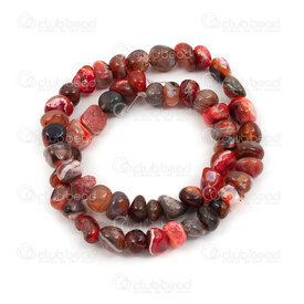 1112-9071-55 - Natural Semi Precious Stone Bead Red Stripped Agate Free Form 14" String 1112-9071-55,Natural red stone,montreal, quebec, canada, beads, wholesale