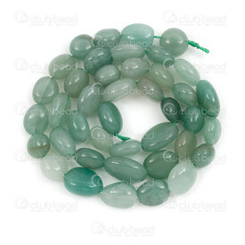 1112-9071-61 - Natural Semi Precious Stone Bead Green Aventurine Free Form (approx. 8-10mm) 15" string 1112-9071-61,aventurine,montreal, quebec, canada, beads, wholesale