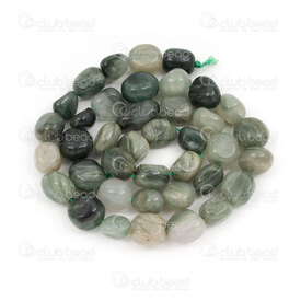 1112-9072-49 - Natural Semi Precious Stone Bead Free Form Green Stripped Agate (approx. 8x9mm) 15" string 1112-9072-49,Raye,montreal, quebec, canada, beads, wholesale