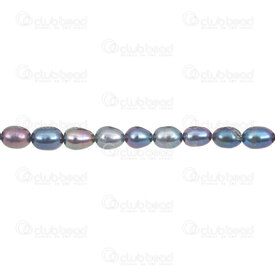 1113-0122-03 - Fresh Water Pearl Bead Rice 6x7mm Peacock 13'' String 1113-0122-03,Beads,Bead,Natural,Fresh Water Pearl,6X7MM,Round,Rice,Peacock,China,13'' String,montreal, quebec, canada, beads, wholesale