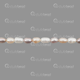 1113-0125 - Fresh Water Pearl Bead Rice 5x6mm Assorted 13'' String 1113-0125,Beads,Rice,Natural,Bead,Natural,Fresh Water Pearl,5X6MM,Round,Rice,Assorted,China,13'' String,montreal, quebec, canada, beads, wholesale