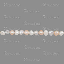 1113-0129-01 - Perle d'Eau Douce Bille Patate 6mm Assortie Corde de 13 Pouces 1113-0129-01,perle assorties,montreal, quebec, canada, beads, wholesale