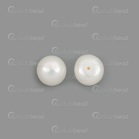 1113-0134-1001 - Perle d\'Eau Douce Dos Plat 10-10.5mm Blanc Trou 1mm 1paire 1113-0134-1001,montreal, quebec, canada, beads, wholesale