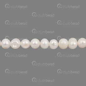 1113-0135 - Fresh Water Pearl Bead Oval 7-8x8-9mm White 0.5mm Hole 13\" String 1113-0135,Beads,montreal, quebec, canada, beads, wholesale