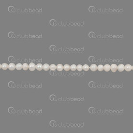 1113-0139-WH - Perle d'Eau Douce Bille Oval approx. 4x4.2mm Blanc Trou 0.5mm Corde 13po 1113-0139-WH,Fresh Water,montreal, quebec, canada, beads, wholesale