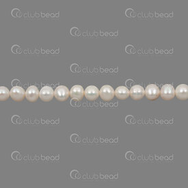 1113-0141-WH - Perle d\'Eau Douce Bille Rond 5x6mm Blanc Eclat Naturel Trou 0.5mm Corde 13po 1113-0141-WH,Billes,Perles pour bijoux,D'eau douce,montreal, quebec, canada, beads, wholesale