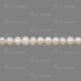 1113-0143-WH - Perle d\'Eau Douce Bille Rond 5-5.5x6mm Eclat Naturel Blanc Trou 0.5mm Corde 13po 1113-0143-WH,Billes,Perles pour bijoux,D'eau douce,montreal, quebec, canada, beads, wholesale