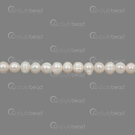 1113-0145-WH - Perle d\'Eau Douce Bille Oval 4.5x5.5-6mm  Blanc Trou 0.5mm Corde 13po 1113-0145-WH,Billes,Perles pour bijoux,D'eau douce,montreal, quebec, canada, beads, wholesale