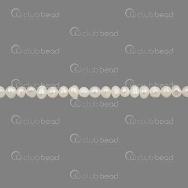 1113-0197-WH - Fresh Water Pearl Bead Oval 3x4mm White 0.5mm hole 13.5" String 1113-0197-WH,Beads,montreal, quebec, canada, beads, wholesale