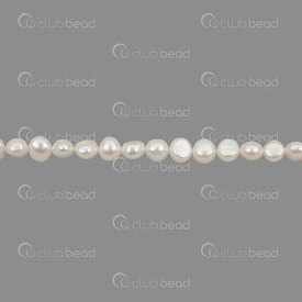 1113-0259-WH - Fresh Water Pearl Potato 7x8mm White 0.5mm hole 13" String 1113-0259-WH,Beads,montreal, quebec, canada, beads, wholesale