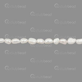 1113-0261-01 - Perle d'Eau Douce Bille Patate (approx. 6x8mm) Blanc Trou 0.5mm Corde 13 pouces (approx. 40pcs) 1113-0261-01,montreal, quebec, canada, beads, wholesale