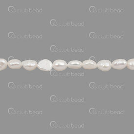 1113-0263-011 - Fresh Water Pearl Bead Flat Potato 9x7mm White Natural Shine 0.5mm hole 13" String 1113-0263-011,Beads,Pearls for jewelry,Clearwater,montreal, quebec, canada, beads, wholesale